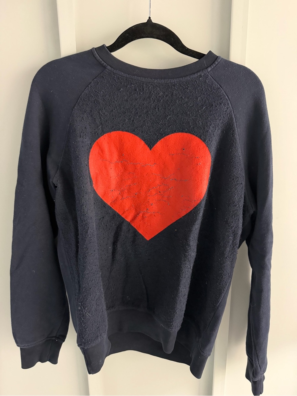 MSGM Italy #love Red Graphic Heart Sweatshirt Navy XS - Picture 5 of 11